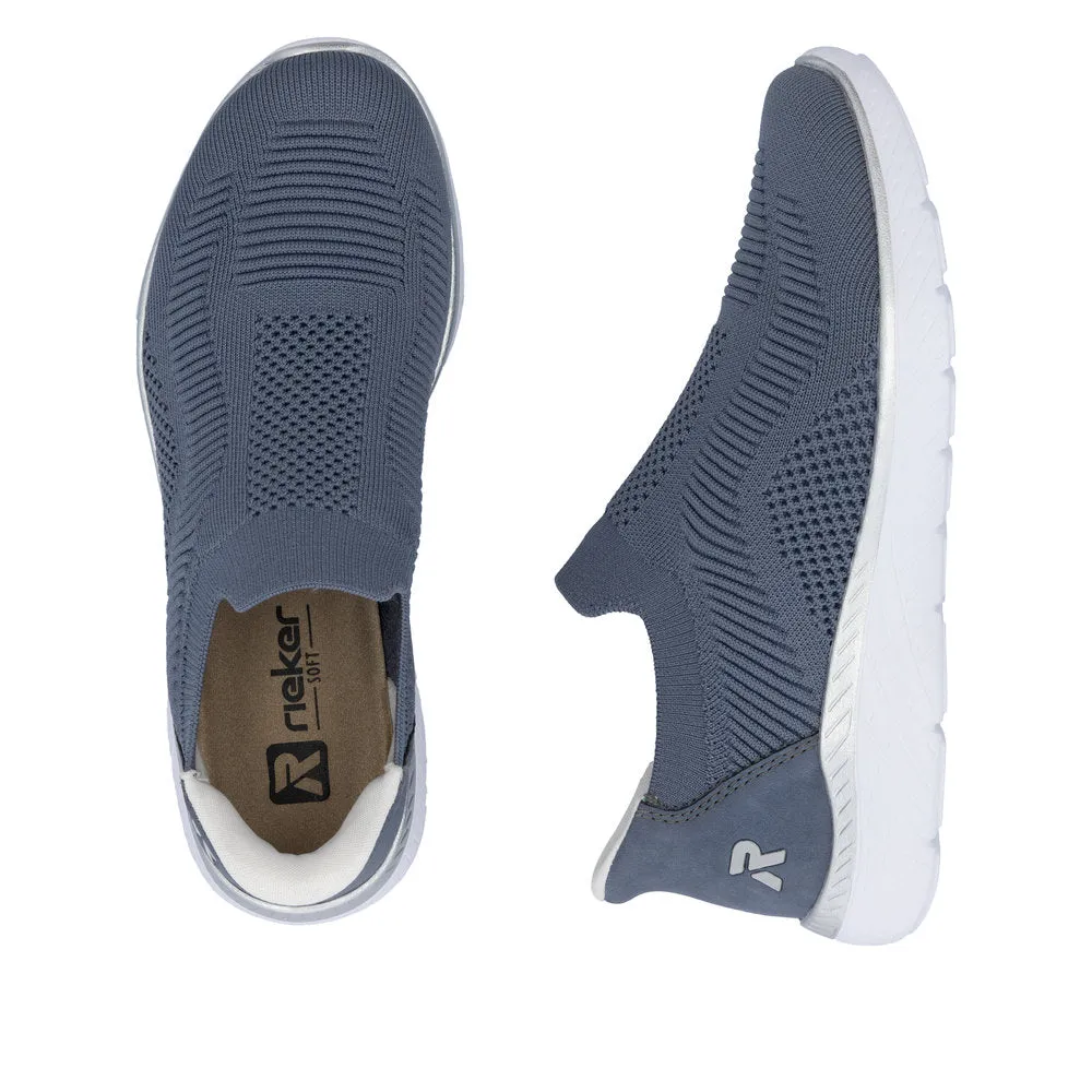 Rieker M5072-10 Jeans Light Blue Womens Ready2Go Casual Comfort Slip On Shoes