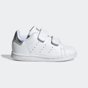 Toddler's adidas Originals Stan Smith Velcro Shoes White Silver Iridescent