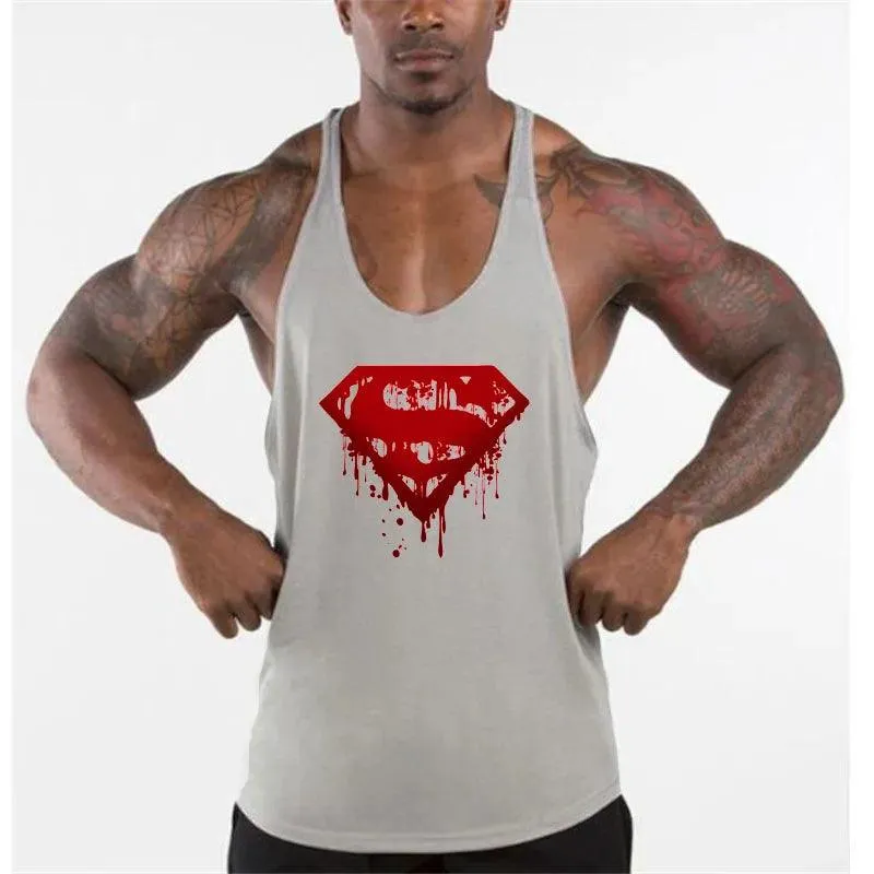 Vest Muscle Sleeveless Singlets Mens Bodybuilding Fitness