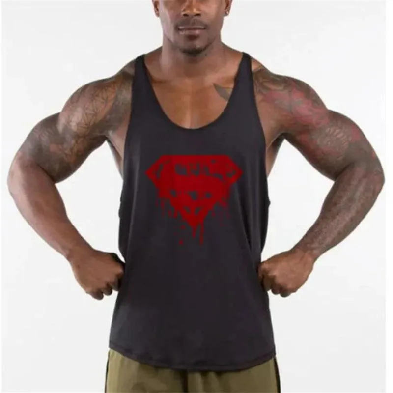 Vest Muscle Sleeveless Singlets Mens Bodybuilding Fitness