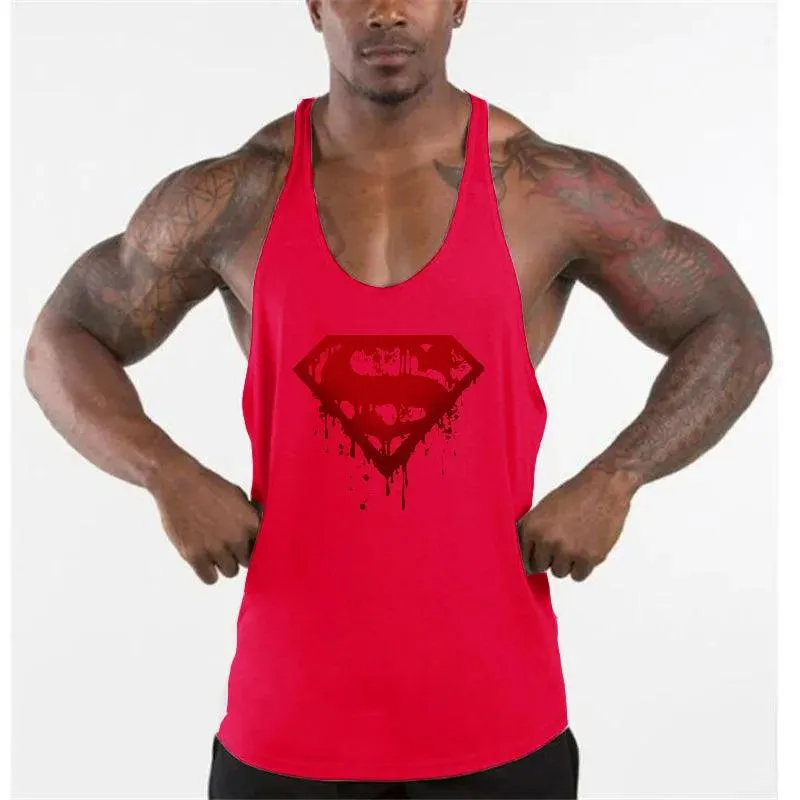 Vest Muscle Sleeveless Singlets Mens Bodybuilding Fitness