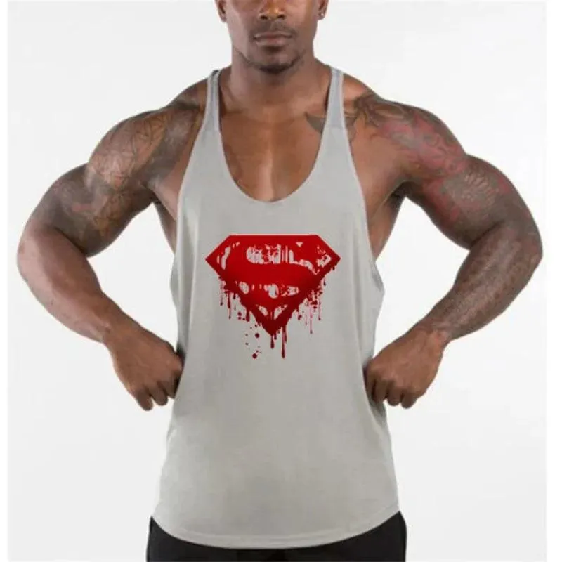 Vest Muscle Sleeveless Singlets Mens Bodybuilding Fitness