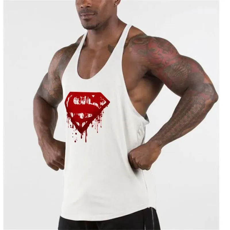 Vest Muscle Sleeveless Singlets Mens Bodybuilding Fitness
