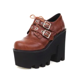 Women's Thick Sole Hollow Out Platform Chunky High Heel