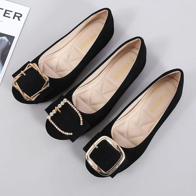 Work Black Scrub Slip On Comfortable Flats