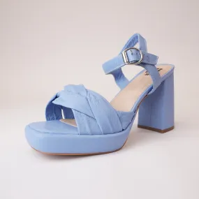 Zena Azul Leather Heels